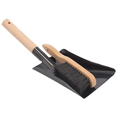 Coal Shovel and Hearth Brush Set Made of Natural Wood and Coco Bristles, Hearth Tidy Set, Fireplace Shovel and Brush, Fireplace Tool Set, Metal Brush Pan Set, Fireplace Tools, Firepit Tools