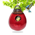 Kimdio Birdhouse Ceramic Hanging Birdhouses Bird Hut Hanging Outdoor Birdhouse for Wild Birds, Finch, Cardinal, and Bluebird - Red - color: a - Red