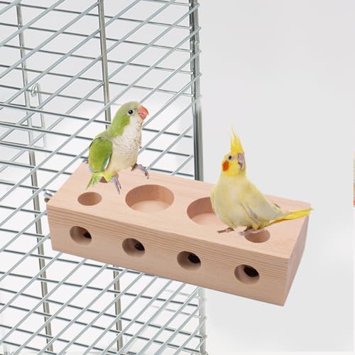 Bird Wooden Block Chewing Toy Parrot Chewing Toy Wood Toys Foraging Training for Small Animals Shredding Biting Wood Bird Cage Accessories Teething for Parakeets Cockatiels Conures Lovebird - size: M