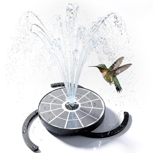 AISITIN 3.7W Solar Bird Bath Fountains with Upgraded 6.3" Glass Panel | Solar Water Fountain Pump with Integrated Bracket & Storage Design for Garden, Pond, Aquarium and Outdoor Use