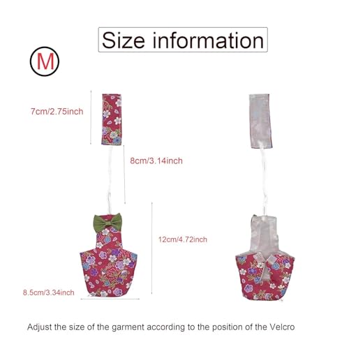 2 PCS Bird Diapers Flight Suite with Waterproof Inner Layer Pink&Balck Urine Wet Suit for Other Small Birds - size: M