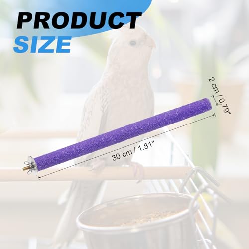 Bird Perch Stand, Colorful Paw Grinding Stick, Wood Rough-surfaced Perch Parrot Stand 30 x 2 Cm, (Purple, 2 Pcs), Intended for Home/Animal Parks/Pet Stores - color: Purple, size: 30 x 2 cm / 11.81 x 0.71 inch