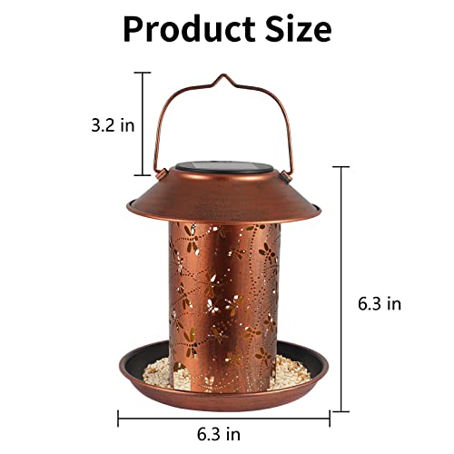 2 Pack Bird Feeders for Outdoors Dragonfly Solar Lanterns Waterproof | Garden Decor Gifts for Women Mom Grandma Metal Solar Decoration Outside LED Lanterns for Yard, Patio, Lawn, Pathway(2 Pack) - size: Dragonfly-2 Pack