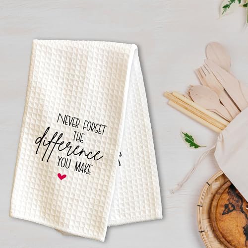 Never Forget The Difference You Make - 16 x 24 Inches Inspirational Kitchen Hand Dish Towels-Decorative Fast Drying Home Dishcloth-Party Decoration and Supplies-A06 - color: Never Forget the Difference You Make