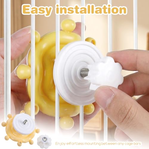 2 Pcs Bird Toys for Parakeets Colorful Budgie Toys Interactive Bird Cage Parrot Cockatiel Toy for Parakeets Cockatiels Conures Cage Small Birds Chewing Exercise Entertainment