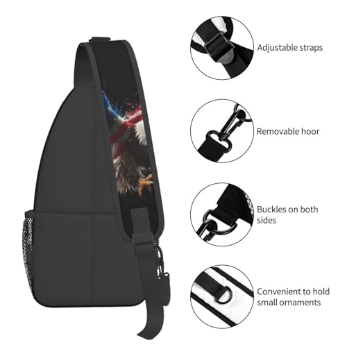 Eagle Sling Bag for Women, Crossbody Bag American Flag Bald Eagle Sling Backpack for Men, Casual Shoulder Bags Lightweight Gym Outdoor Sports Travel Hiking Fishing Daypack - color: Eagle