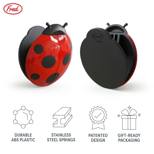 Genuine Fred BAG LADIES, Ladybug Bag Clips, Set of 4, Cute and Durable Food Storage Clips, Keeps Food Fresh, Fun Kitchen Accessories and Great Gift for Ladybug Lovers - style: LADIES