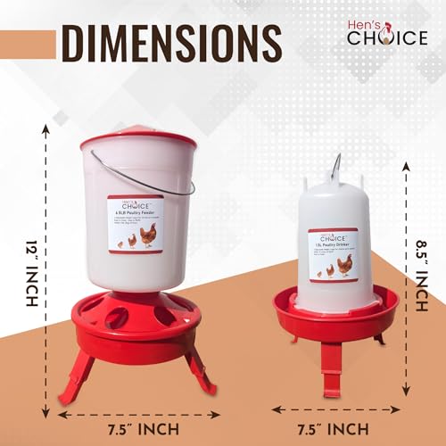 Hen's Choice™ Chick Feeder and Waterer Set, 6.5 lb Feeder, 1.5 L Waterer
