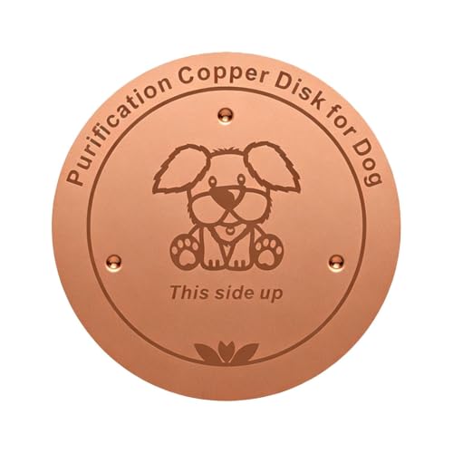 Copper Dog Bowl, 4" Copper Disc for Dog Water Bowl with 3 Point Support | Copper Pet Water Bowl, Dispenser Purification Disk, Copper Disk for Drinking Fountain Cat Bird Bath Bunny Cattle Horse - color: puppy
