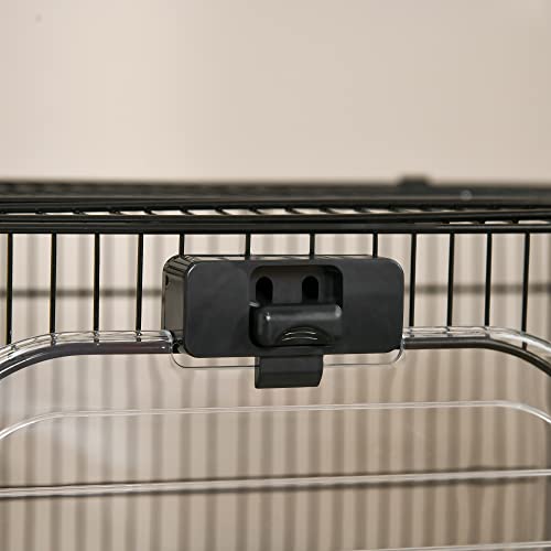 PawHut 26" Small Animal Cage with Wheels, 2-Level Portable Bunny Cage, Chinchilla Ferret Cage with Removable Tray, Platform and Ramp | Portable Chinchilla Ferret Cage, Platform, Ramp - size: 31.5"L x 20.8"W x 26.0"H