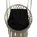 Hammock Chair Cushion, Hanging Basket Egg Chair Cushion Round Seat Thick Nest Back Pillow for Patio Garden Swing Chair Seat Pads (Only Pads) (Black) - color: Black