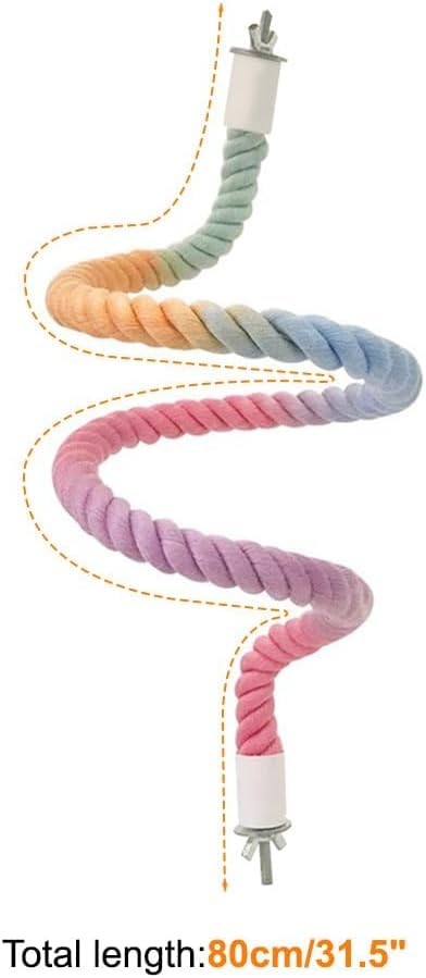 3 PCS of Bird perches Gradient Ropes, Used as Climbing Ropes for Parrot Cages, Rope Perch with Double Bird cage Swing Toy- Swing