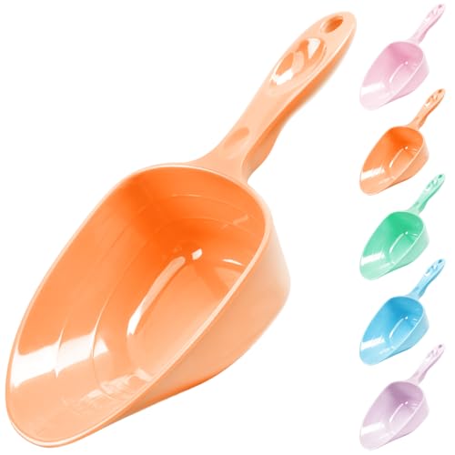 Melamine Pet Food Measuring Scoop, 1 Cup 1/2 Cup 1/4 Cup with Clear Measurement Lines for Dog, Cat, Bird, and Rabbit, Durable, Ergonomic Handle, Dishwasher safe-Orange & Purple - color: Orange, Purple