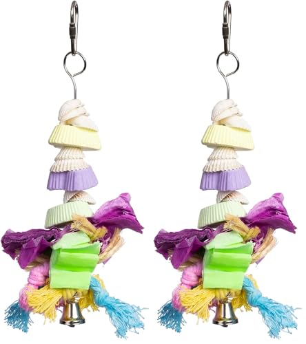 Prevue Hendryx 60062510: Tropical Teasers Cookies and Knots Bird Toy (Pack of 2) - size: 3 1/2"L x 1 1/2" W x 7 1/2" H (Pack of 2)