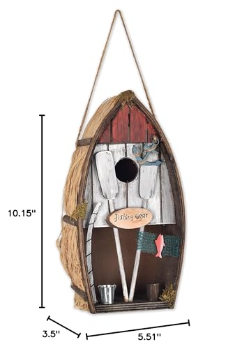 Sunset Vista Designs Welcome to The Woods Decorative Birdhouse, Rowboat - color: Rowboat