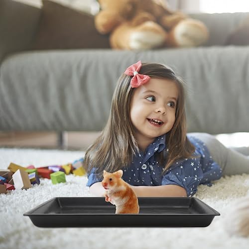 TEHAUX Dog Crate Tray, Dog Kennel Replacement Pan Rabbit Tray Plastic Potty Black Bird Cage s Replacement for Cat Cage Pet Supplies (43 * 32.5 * 2.5cm/16.98 * 12.77 * 0.98inch)