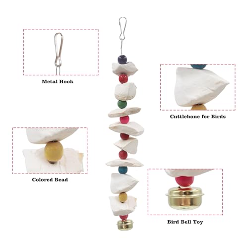 2-Pack Chicken Pecking Toys with Cuttlebone & Bell – Hanging Poultry Enrichment for Hens, Ducks & Geese | Calcium Supplement & Boredom Relief Activity