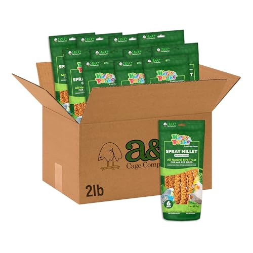 A&E Cage Co Premium French Millet Spray Bird Treat, 2 lb Bulk Bag | Grown in France, No Artificial Preservatives, Fiber & Mineral Rich, For Breeders & Multi-Bird Households - size: 2lbs