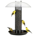 Kingsyard Finch Thistle & Nyjer Bird Feeder for Outdoors Hanging | 9.5" Rustproof Metal Removable Tray, 11.5" Weatherproof Dome, 2.5 lb Seed Capacity, Garden & Backyard Birding Gift, Black - color: Black