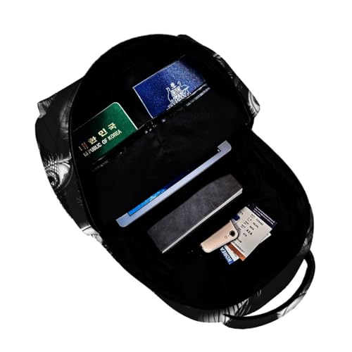 Gothic Eye Backpack,Black & White Polyester Backpacks,Lightweight Double Shoulder Back Pack for Adults,Goth Bookbag,School Bag Gifts,Casual Travel Daypack Book Packs - color: Gothic Eye