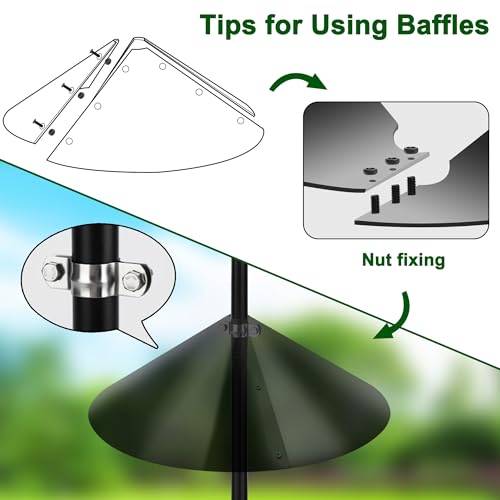 19-Inch Squirrel Proof Baffles for Protecting Outside Pole Bird Feeders and Bird Houses, Pole Mount Squirrel Guard Stopper(Black,2 Packs) - size: 19IN-2Set