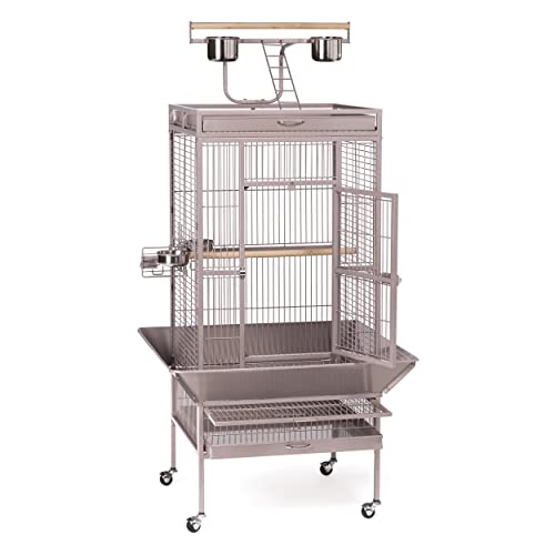 Prevue Pet Products Playtop Bird Cage - Medium Cage with Wheels for Parrots, Conures, Cockatiels, & Similarly Sized Birds, with Rolling Stand and Seed Guard - Blush Finish | Medium Cage with Wheels for Parrots, Conures, Cockatiels, & Similarly Sized Birds