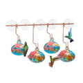 Pozfun Set of 3 Hummingbird Feeders for Outdoors Hanging,Hand-Blown Glass Hummingbird Feeder with Silicone Feeding Perch,Never Leak,Gardening Gifts for Woman Man - color: Blue