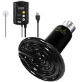 Simple Deluxe 150W Reptile Heat Bulb and 40-108 Degrees Fahrenheit Digital Thermostat Controller Included, for Amphibian Pet & Incubating Chicken, Black - size: 150 Watts, style: Bulb+Thermostat