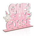 One Silly Goose Birthday Decor Girl Wooden Goose Table Decor Pink One Silly Geese Birthday Centerpiece for Table Funny Geese Desk Sign Supplies for Farm Animal First Celebration