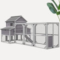 Chicken Coop for 10 Chicken Extra Large Outdoor Chicken House with Two Large Nesting Box, Leakproof Pull-on Tray and UV-Resistant Roof Panel