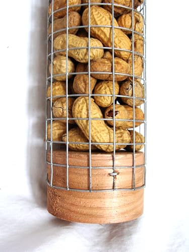 Backyard Birds Unlimited Handmade Cedar Whole in-Shell Peanut Outdoor Hanging Wild Bird Feeder Made in The USA-Small