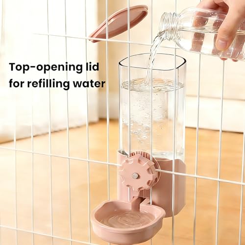 Rabbit Water Bottle for Cage Crate, 29oz No Drip Hanging Automatic Pet Water Dispenser for Small Animal Guinea Pig Bunny Chinchilla Ferret Hedgehog Puppy Cat (Pink) - color: Pink