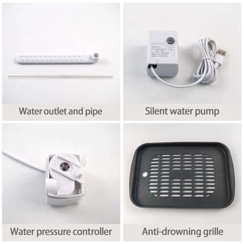 PINVNBY Automatic Bird Bath Shower for Cage,Parrot Bath Box with Pump,Parakeet Bathtub Electric Fountain Circulating Water Contains USB Power Plug for Cockatiel Lovebird Conure Budgie(Gray) - color: 【Grey】