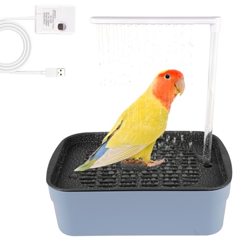 Automatic Bird Bath for Cage Indoor Parrot Bath with Shower Water Circulated Controller Bird Cage Accessory for Parakeets Cockatiel African Grey Lovebird