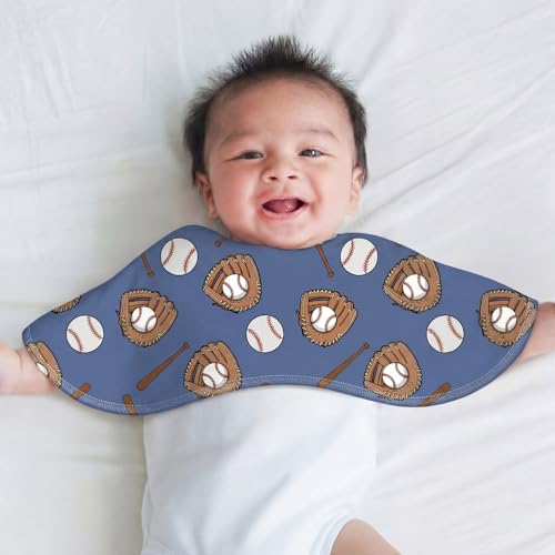 SmoothNovelty 5 Pack Baseball Baby Burp Cloths Soft Absorbent Burping Rags for Newborns 19"x9" Spit up Cloths for Boy Girl Newborn Baby Shower Registry Gifts Set Nursery Decor - style: Baseball