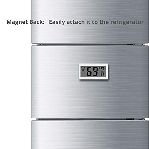 Digital Thermometer Indoor Hygrometer Room Temperature Monitor Humidity Gauge with Big Screen Stand Wall Hanging Magnet Greenhouse House Kitchen Car - size: M