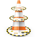 3 Tier Construction Theme Cupcake Stand Decoration Truck Birthday Party Cupcake Tower Dump Truck Car Dessert Holder for Construction Baby Shower Birthday Party Supplies - style: Construction