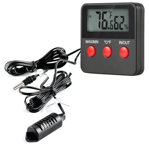 Electronic Temp Humidity Meter with with LCD Display -50~70°C Digital Thermo-Hygrometer Tabletop Holder Design for Home