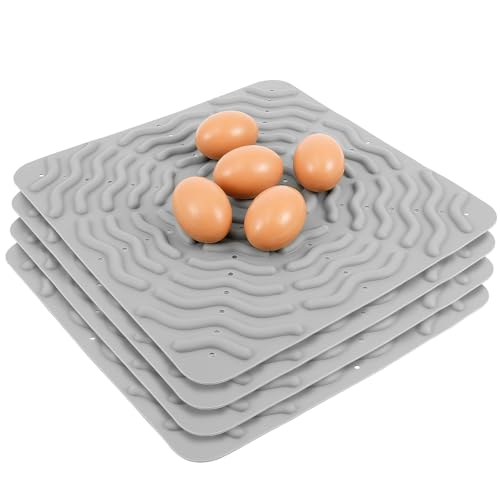 4 Pcs Chicken Nesting Pads, 12 inch Washable & Reusable Nesting Box Mat, Chicken Nest Mats, Soft Silicone Chickens Bedding Pad Laying Egg Mat for Hens Laying Egg