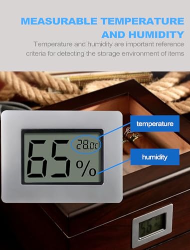 GLOGLOW Mini Hygrometer Thermometer, Indoor Humidity Gauge Monitor | Embedded Design LCD Electronic Digital Hygrometer for Cigar Box, Guitar Case, Jars, Wine Cabinet, Greenhouse, Cellar