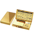 Digital Gram Scale 200g x 0.01g, Gold Pocket Scale for Jewelry, Food | Gold Plated Cover and Platform, Measures Grams and Ounces, Compact Scale for Grains, Gems, Coins and Small Items - color: Gold