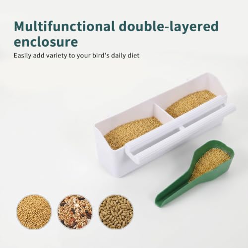 2 Pack Bird Cage Feeder Bird Feeder for Cage Birds Food Bowl | Hanging Birds Waterer Food Feeders with 1 Feeders Accessories for Small Parakeet Cockatiel Canary Parrot