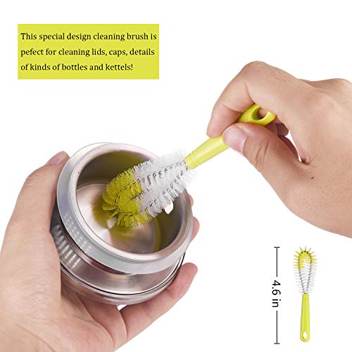 ALINK 8-Pack Bottle Cleaning Brush Set - Long Bottle Cleaner for Washing Beer/Wine Narrow Neck Bottles, Hummingbird Feeder, Sport Well, Plus Kettle Cleaner, Straw Brush - color: Light Green