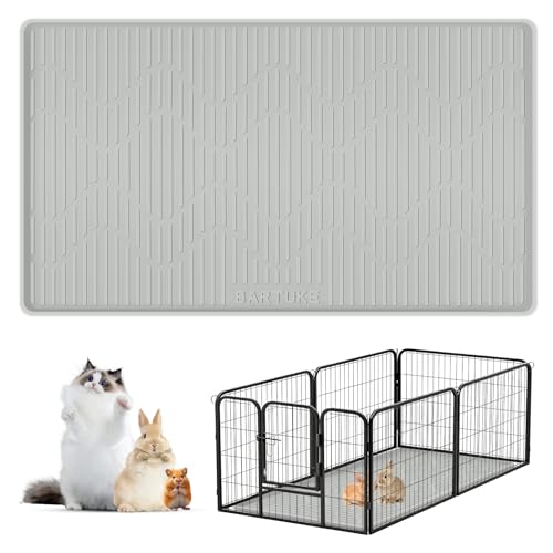 Silicone Pet Cage Liner Mat, 40” x28” Small Animals Floor Bed Mat Washable & Reusable Rabbit Playpen Mat, Pet Training Pads for Rabbits Guinea Pigs Bunny Hamster Cats Dogs