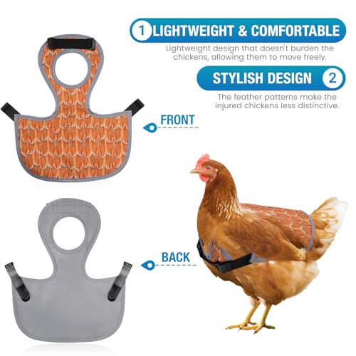 Chicken Saddle for Hens - Chicken Aprons for Hens With Adjustable Straps, Chicken Aprons & Vest Jacket for Hens - style: Yellow Feather