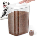 LEAWALK 5-8 Lbs/6Qt Airtight Dog Cat Food Storage Container and Pet Storage Bin BPA-Free, PET Clear Stackable Dog Treat Containers Measuring Scoop Suitable for Dogs Food, Cats Food and Other Dry-1Pack - color: White (5.6L-1Pack)