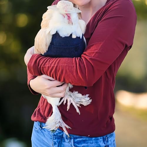 BuleVina 3PCS Chicken Saddle for Hens, Comfortable Denim Aprons Clothes with Adjustable Strap, Poultry Wing Feather Back Protector Reusable Saddle Vest Jacket Keep Hens Warm Care Supplies
