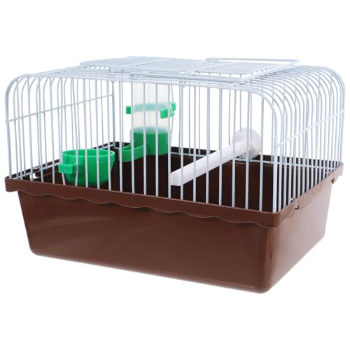 Toddmomy Portable Bird Cage Bird Carrier Travel Cage with Perch Food Box and Water Dispenser Spacious Small for Parakeet Finch Canary 9.29 X 6.57 X 6.29 in - color: Coffee