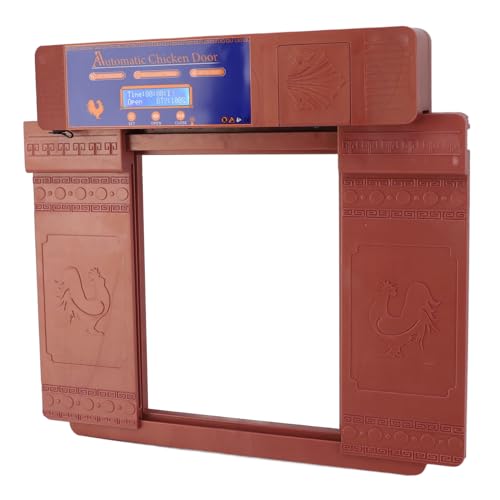 Automatic Chicken Coop Door Opener, Intelligent Double Open with Timer LED Display Solar Powered, with Anti Pinch Function, for Chickens Ducks Geese Poultry (Bronze) - color: Bronze
