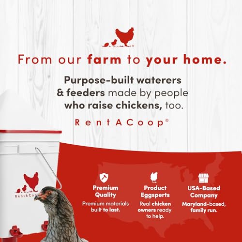 RentACoop Chicken 25lb No-Waste Feeder & 5 Gallon Automatic Waterer Set